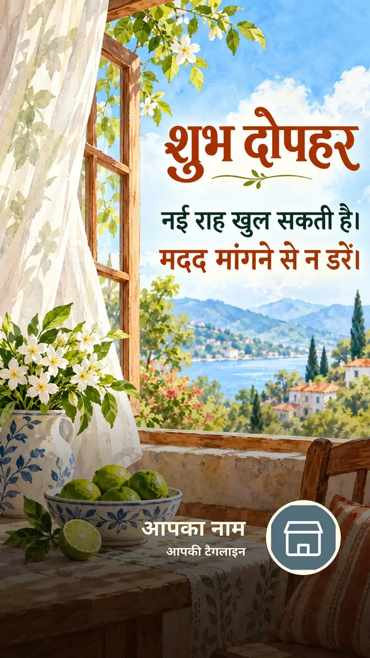 शुभ दोपहर - नई राह खुल सकती है। - मदद मांगने से न डरें। - Dopahar Image