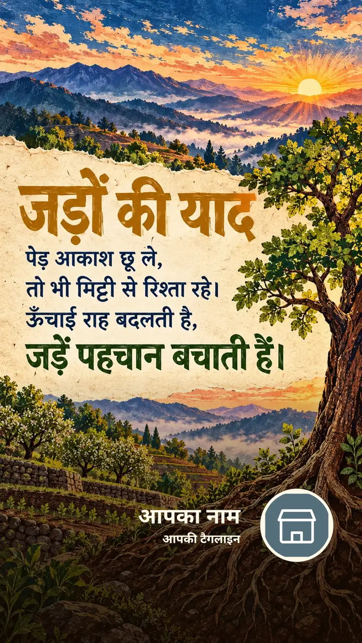 जड़ों की याद - Suvichar Image, प्रकृति, पहाड़