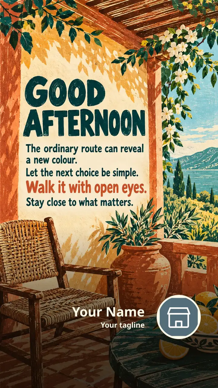 GOOD AFTERNOON - The ordinary route can reveal a new colour. - Afternoon Image