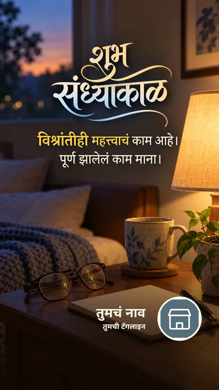 शुभ संध्याकाळ - विश्रांतीही महत्त्वाचं काम आहे। - पूर्ण झालेलं काम - Sandhyakal Image