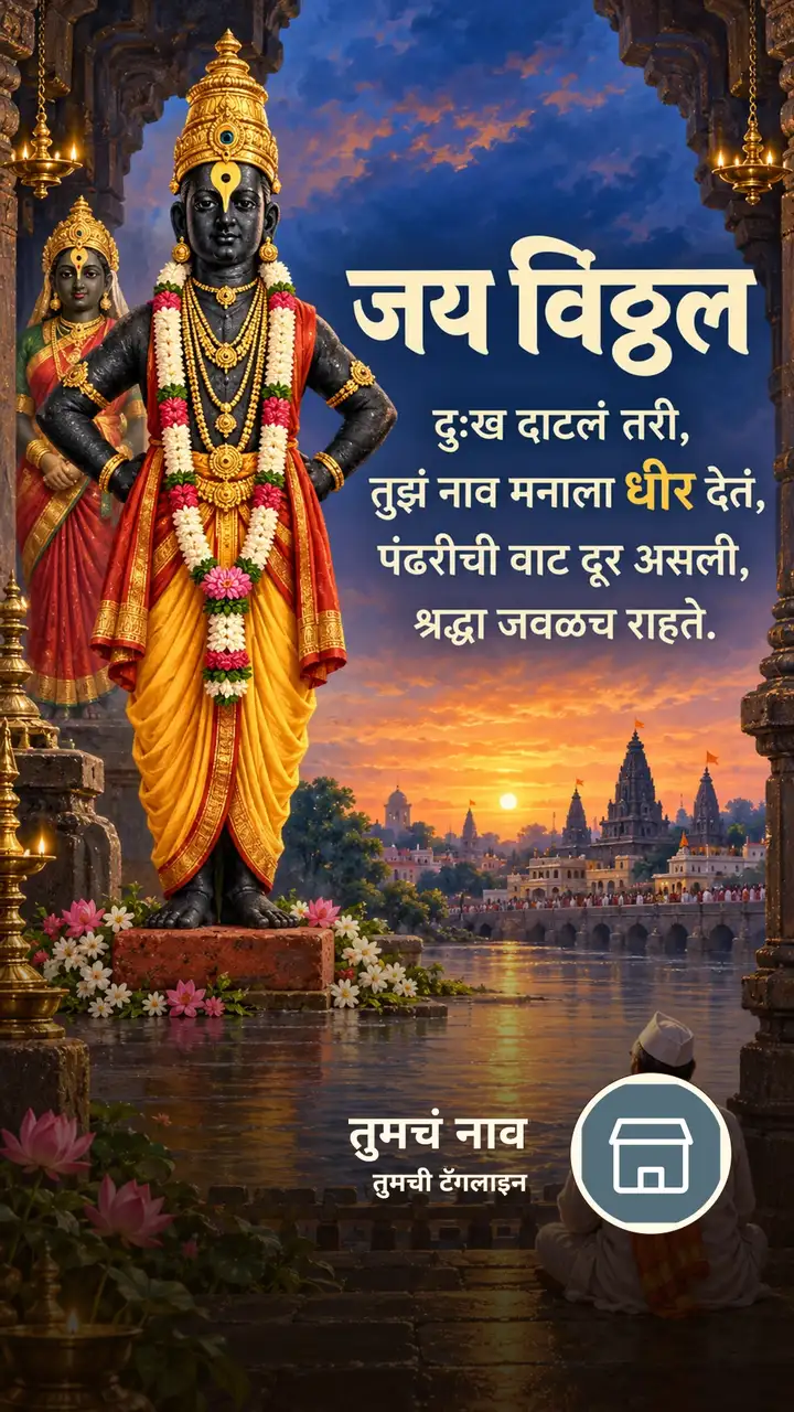जय विठ्ठल - दुःख दाटलं तरी, - Bhakti Image, फुलं, निसर्ग, विठ्ठल