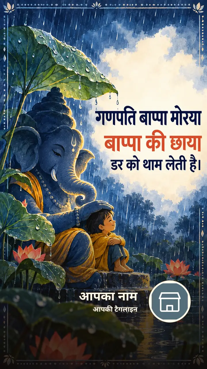 गणपति बाप्पा मोरया - बाप्पा की छाया - Festival Image, फूल, कमल, गणेश