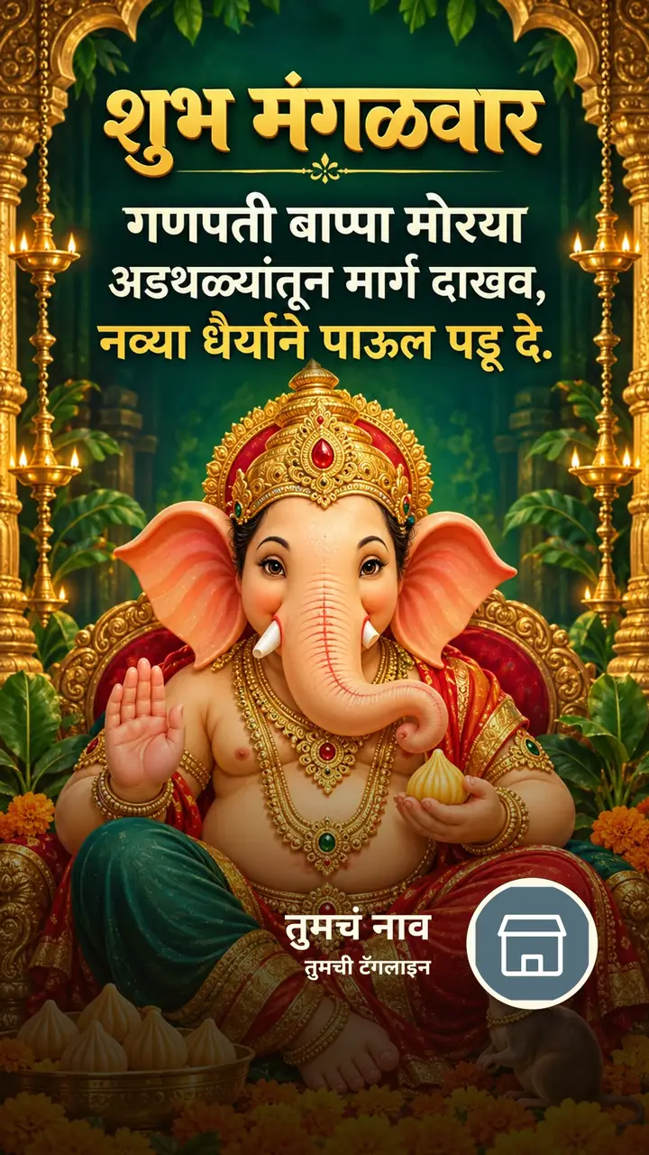 शुभ मंगळवार - गणपती बाप्पा मोरया - अडथळ्यांतून मार्ग - Bhakti Image, गणपती