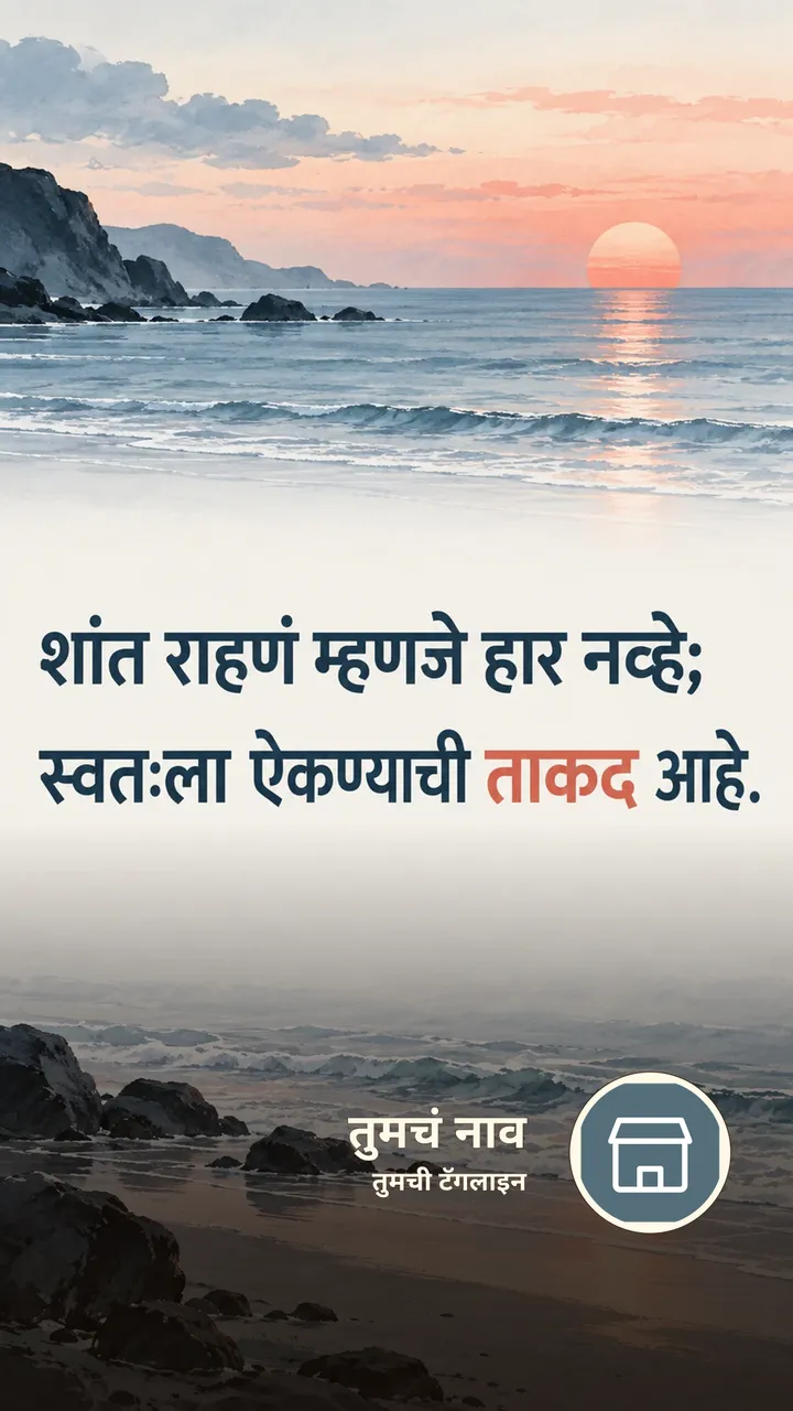शांत राहणं म्हणजे हार नव्हे; - Suvichar Image, समुद्र, आकाश