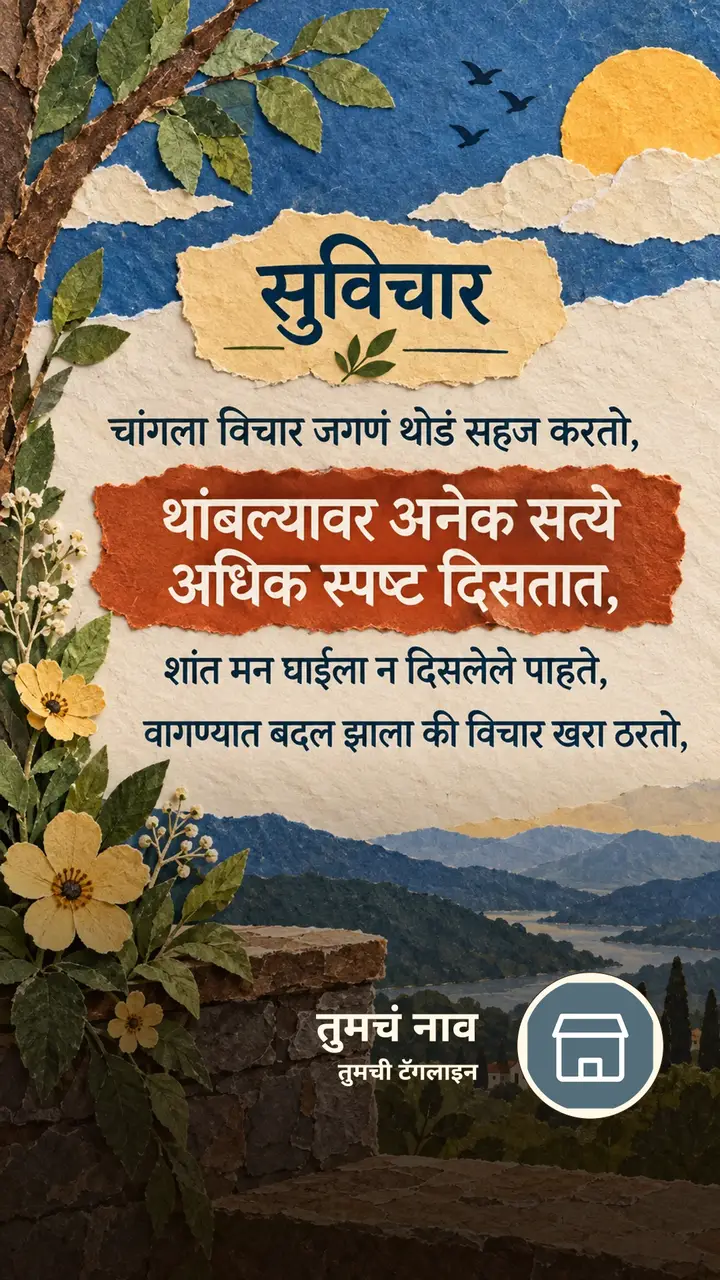 सुविचार - चांगला विचार जगणं थोडं सहज करतो, - Suvichar Image, कमळ, निसर्ग