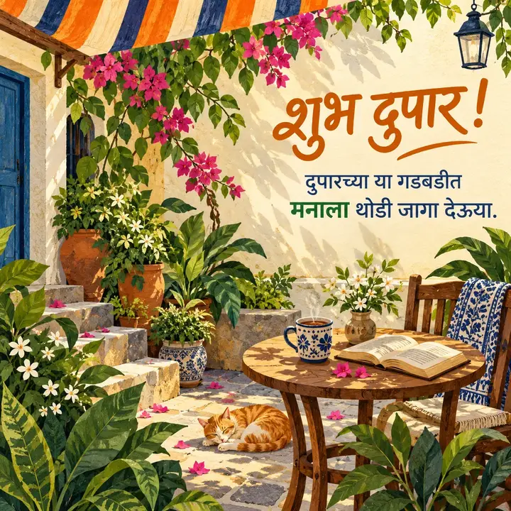 शुभ दुपार! - दुपारच्या या गडबडीत - Shubh Dupar Image, फुलं, निसर्ग, आकाश