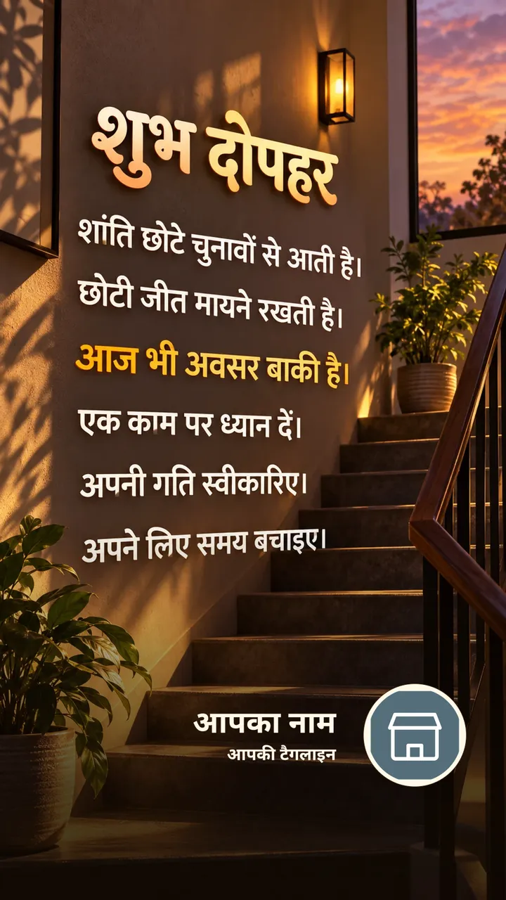 शुभ दोपहर - शांति छोटे चुनावों से आती है। - छोटी जीत - Dopahar Image