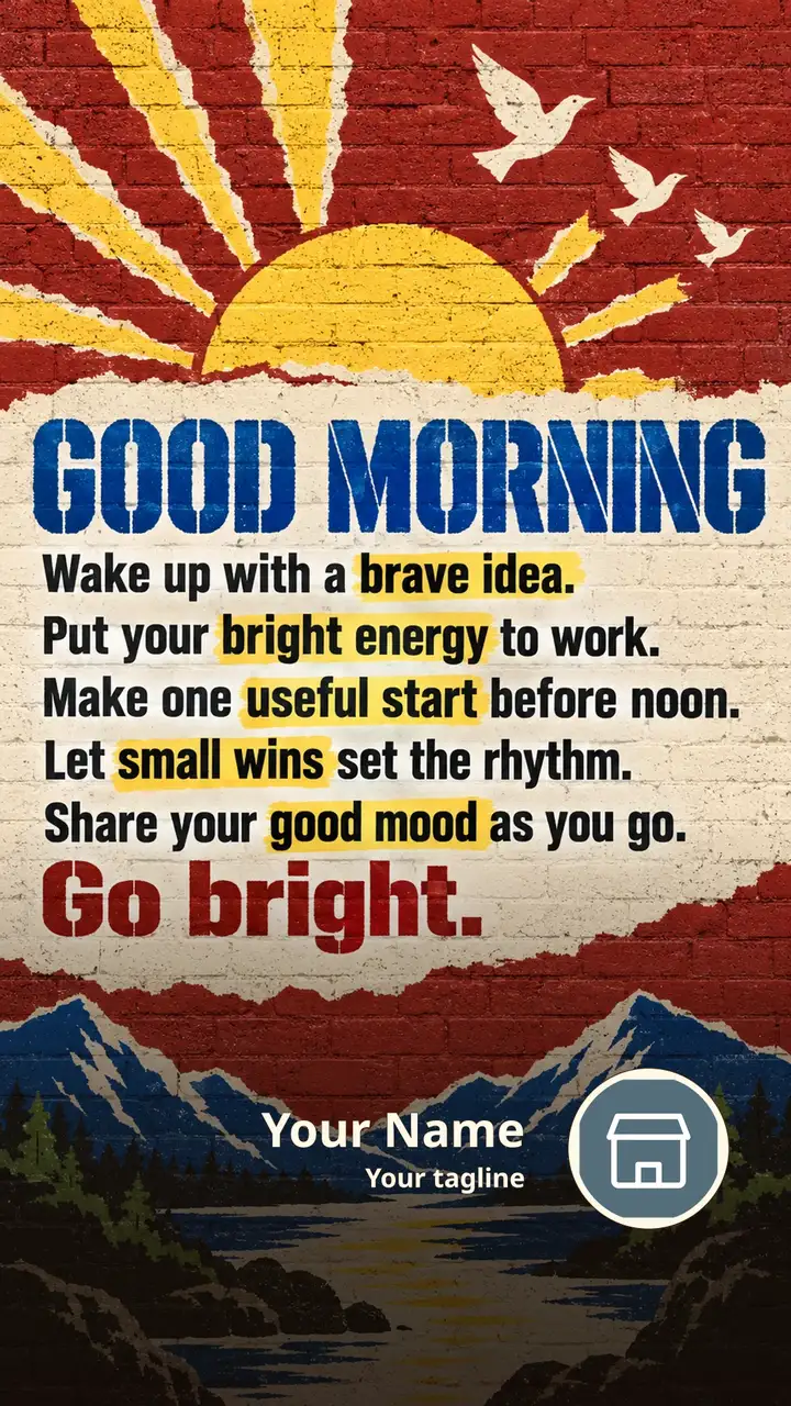 GOOD MORNING - Wake up with a brave idea. - Good Morning Image, Sunrise, Sky, Birds