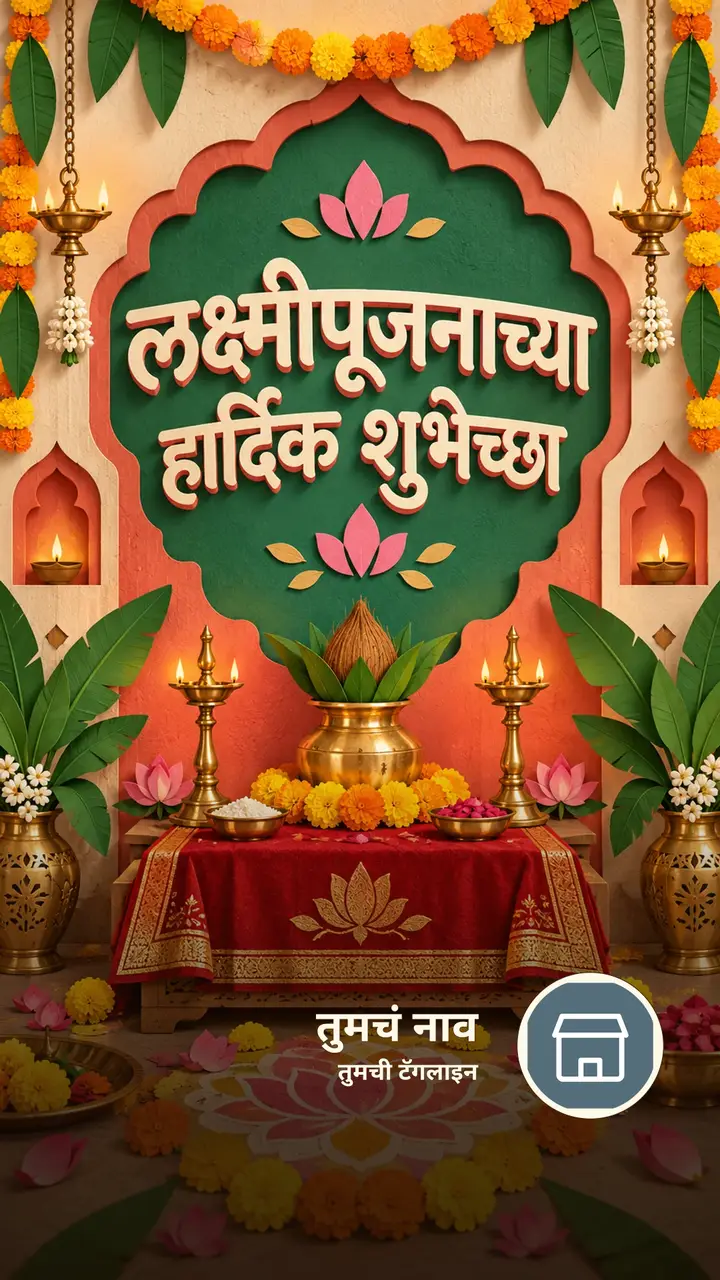 लक्ष्मीपूजनाच्या हार्दिक - Festival Image, फुलं, कमळ, दिवा