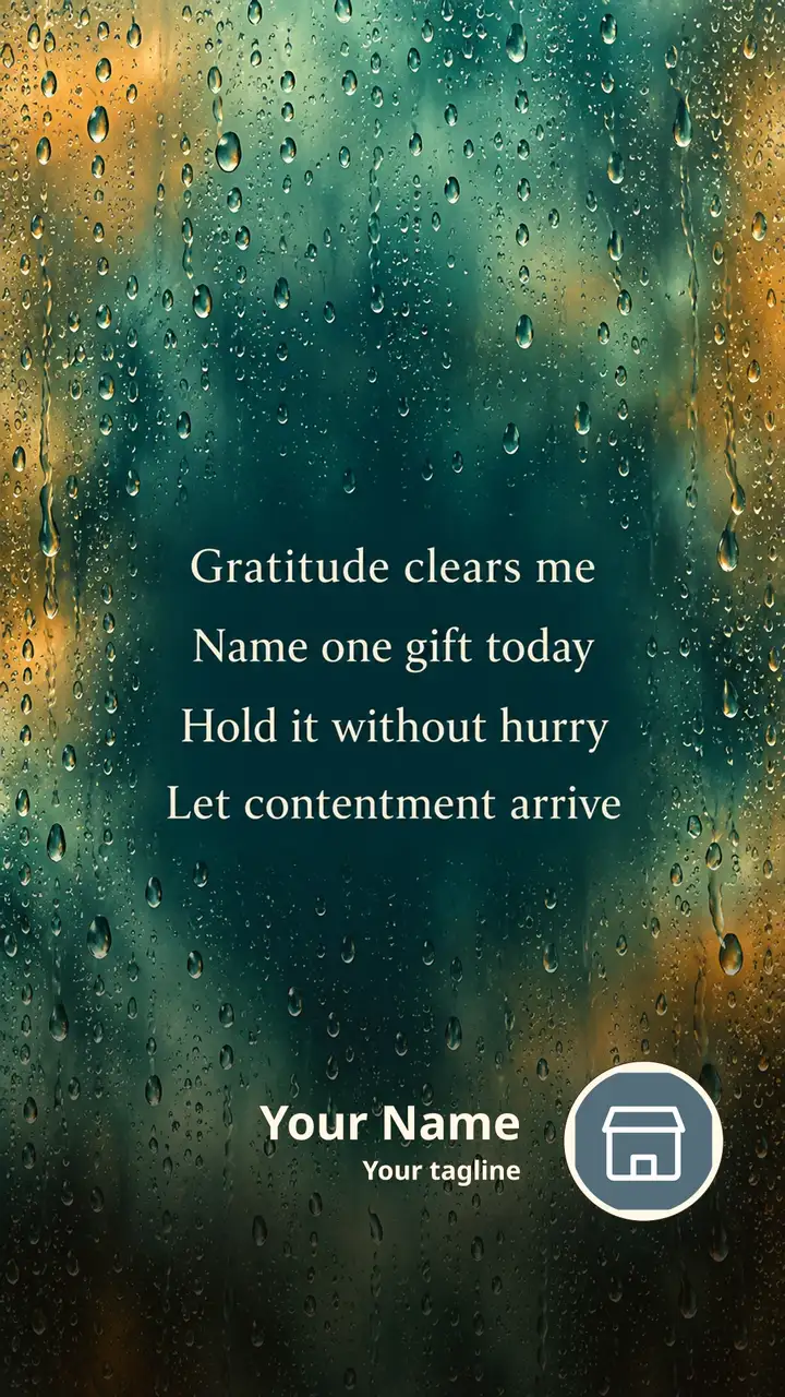 Gratitude clears me - Quote Image, Rain
