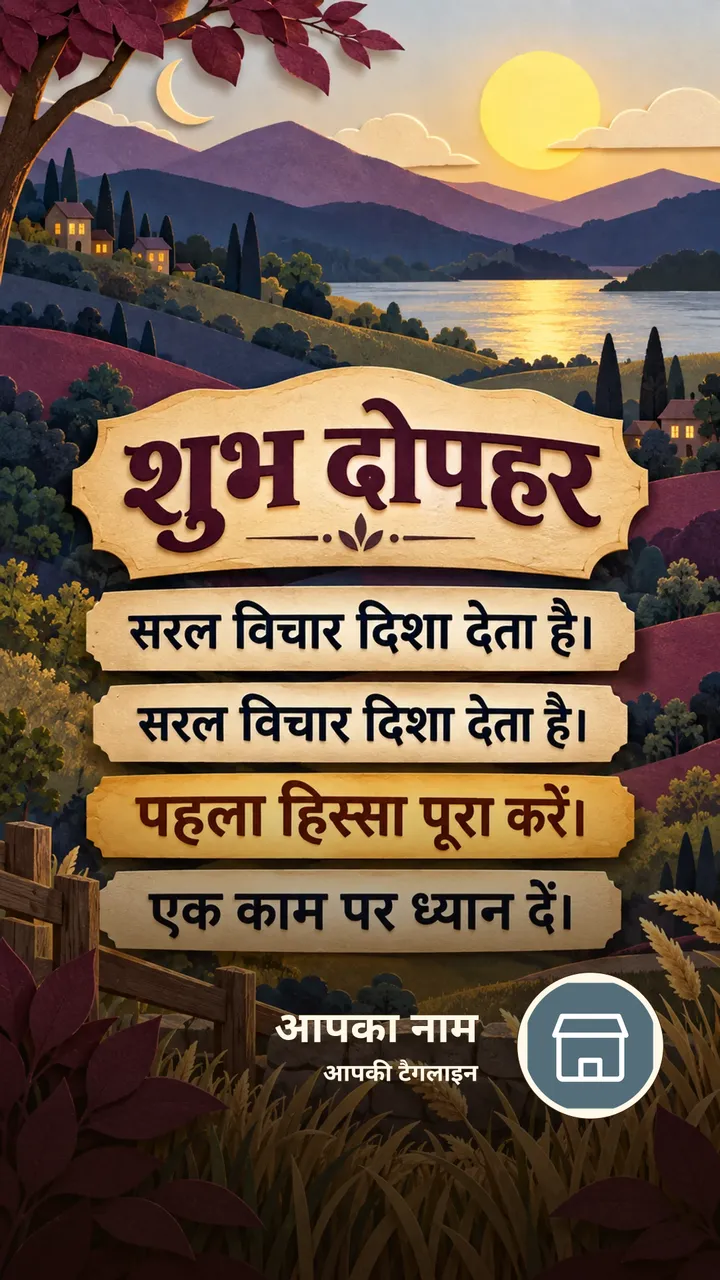 शुभ दोपहर - सरल विचार दिशा देता है। - सरल विचार दिशा - Dopahar Image