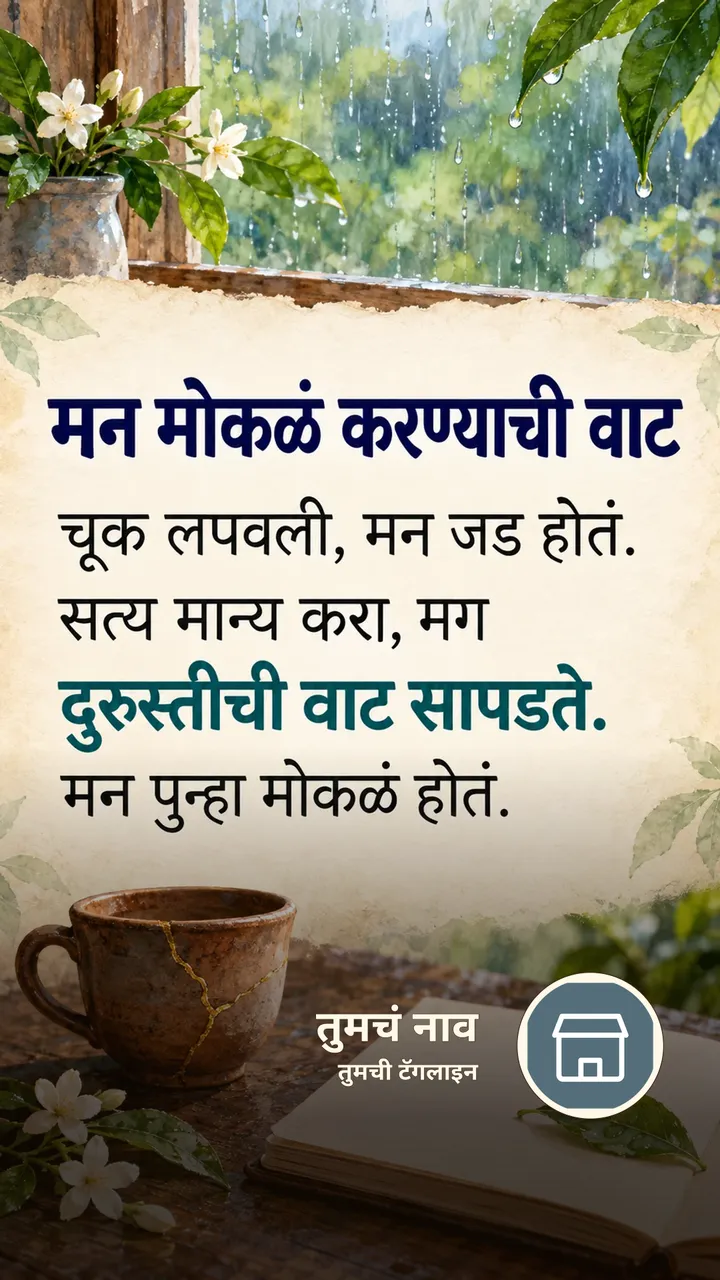 मन मोकळं करण्याची वाट - Suvichar Image, फुलं, निसर्ग, पाऊस