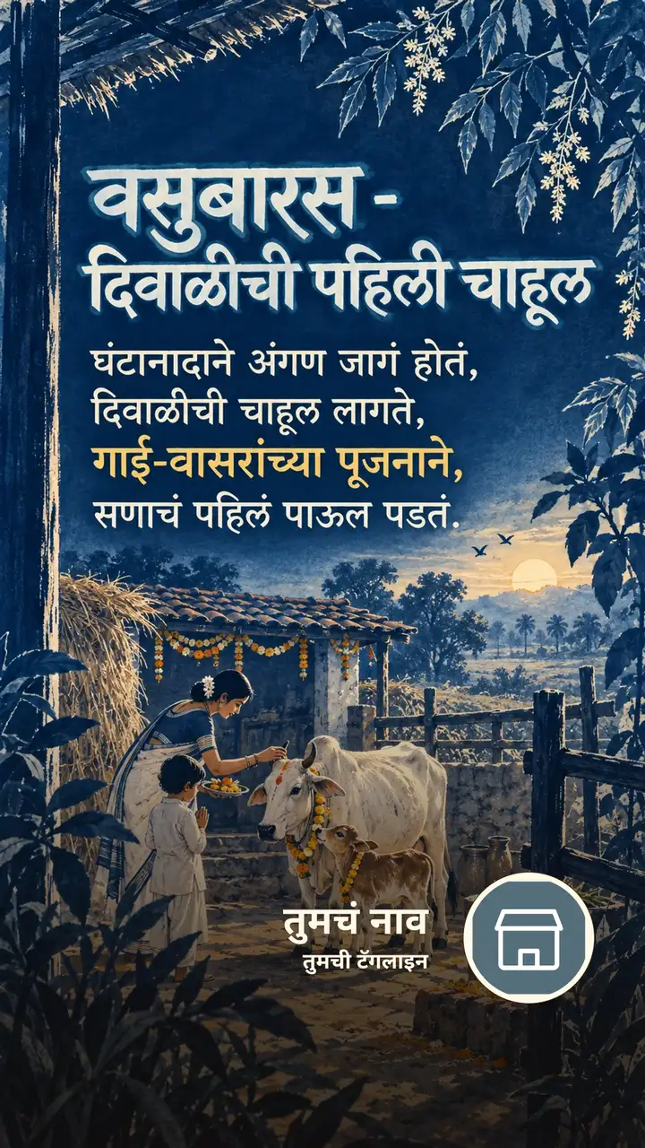वसुबारस - दिवाळीची पहिली चाहूल - Festival Image, फुलं, दिवा, गाव, कुटुंब