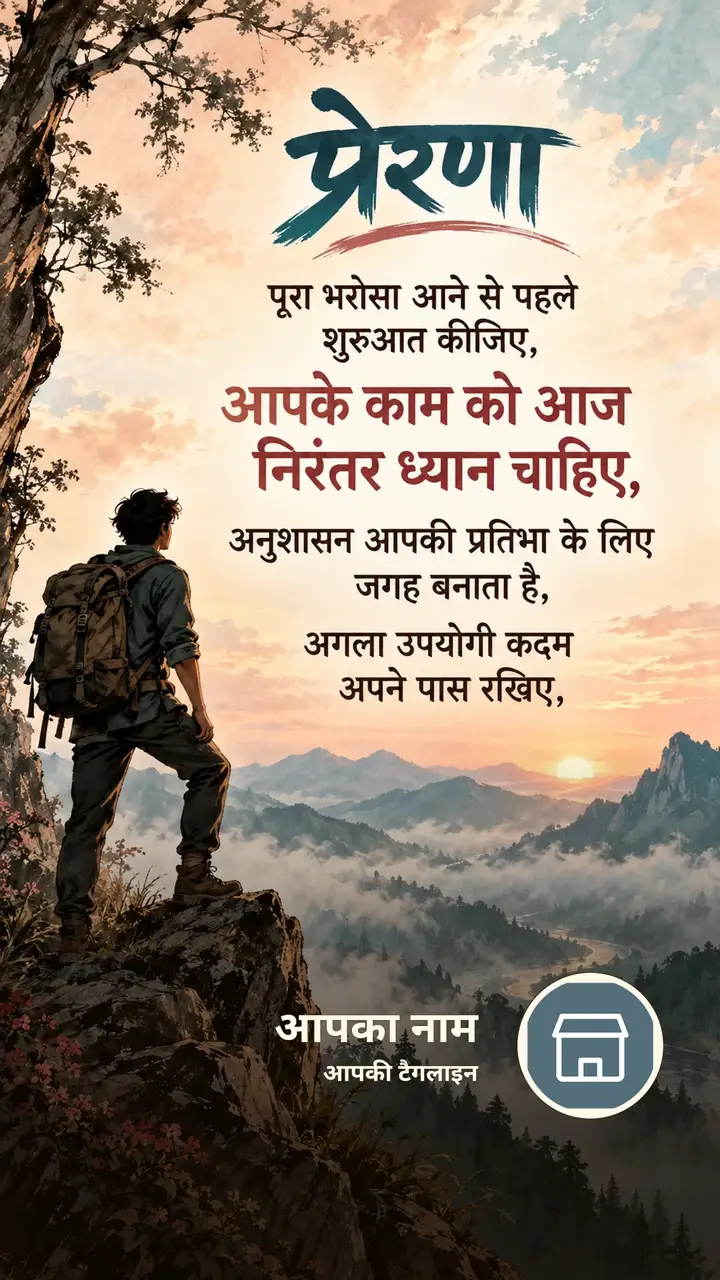 प्रेरणा - पूरा भरोसा आने से पहले शुरुआत कीजिए, - आपके काम को आज - Motivational Image, प्रकृति, पहाड़