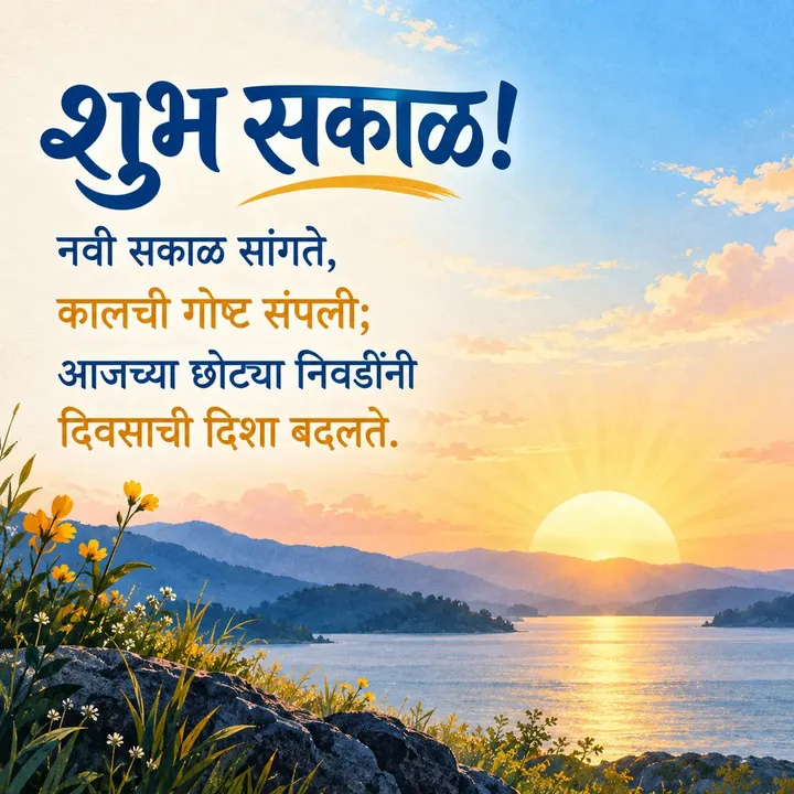 शुभ सकाळ! - नवी सकाळ सांगते, - Shubh Sakal Image, सूर्योदय