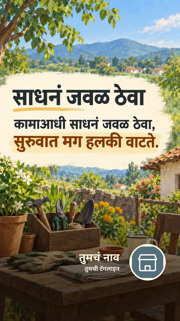 साधनं जवळ ठेवा - Motivation Image, निसर्ग, गाव