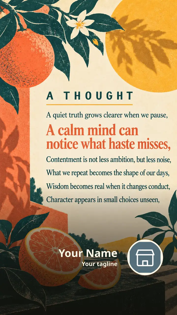 A THOUGHT - A quiet truth grows clearer when we pause, - A calm mind - Quote Image, Lotus, Nature