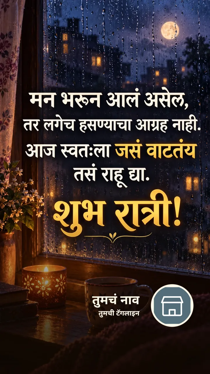 मन भरून आलं असेल, - Shubh Ratri Image, पाऊस, मेणबत्ती
