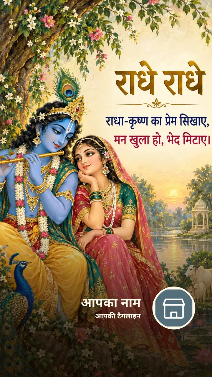 राधे राधे - राधा-कृष्ण का प्रेम सिखाए, - Bhakti Image, फूल, कृष्ण, राधा कृष्ण