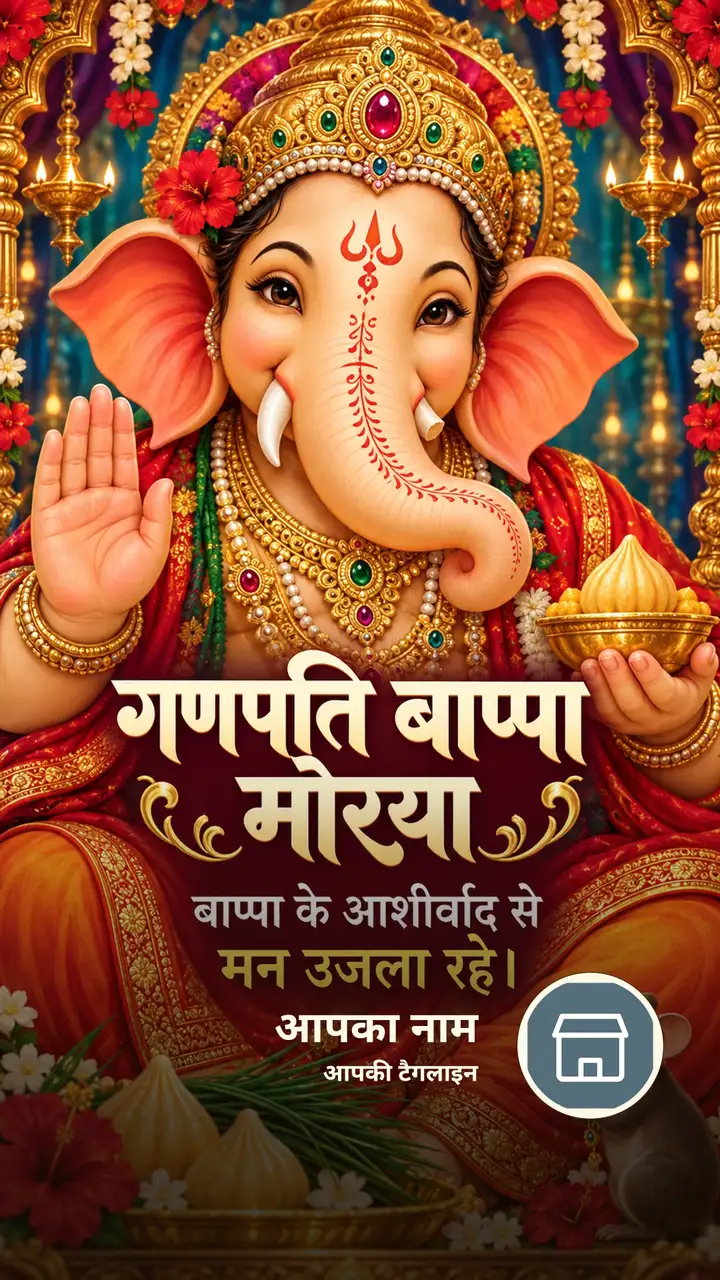 गणपति बाप्पा मोरया - बाप्पा के आशीर्वाद से मन उजला रहे। - Bhakti Image, फूल, गणेश