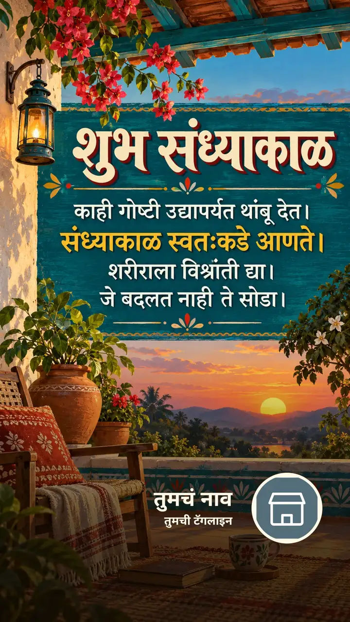 शुभ संध्याकाळ - काही गोष्टी उद्यापर्यंत थांबू देत। - संध्याकाळ - Sandhyakal Image