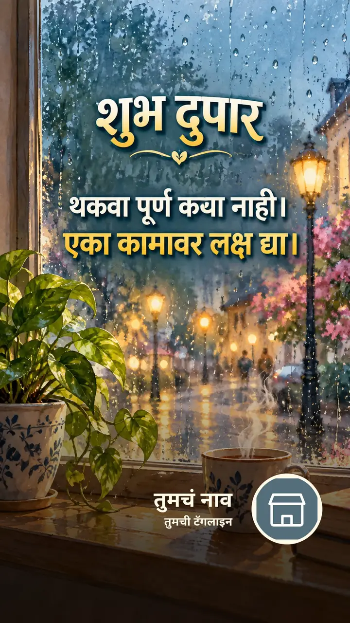 शुभ दुपार - थकवा पूर्ण कथा नाही। - एका कामावर लक्ष द्या। - Shubh Dupar Image