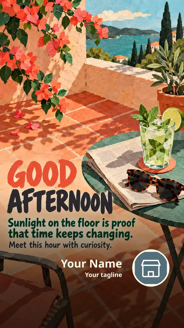 GOOD AFTERNOON - Sunlight on the floor is proof that time keeps - Afternoon Image