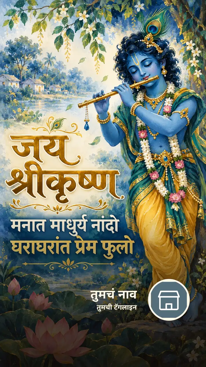 जय श्रीकृष्ण - मनात माधुर्य नांदो - Bhakti Image, कृष्ण