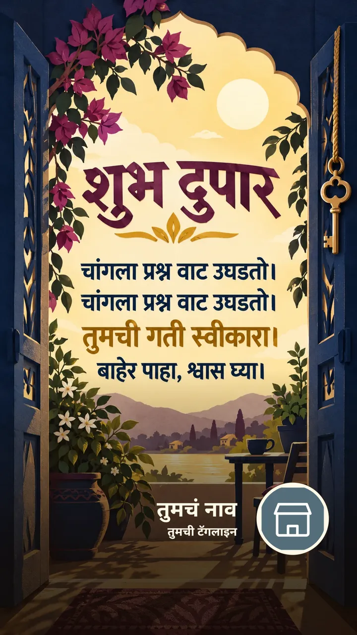शुभ दुपार - चांगला प्रश्न वाट उघडतो। - चांगला प्रश्न वाट - Shubh Dupar Image
