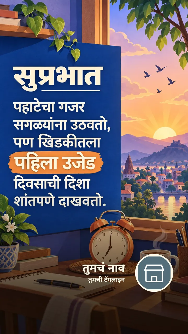 सुप्रभात - पहाटेचा गजर - Shubh Sakal Image, सूर्योदय, पक्षी