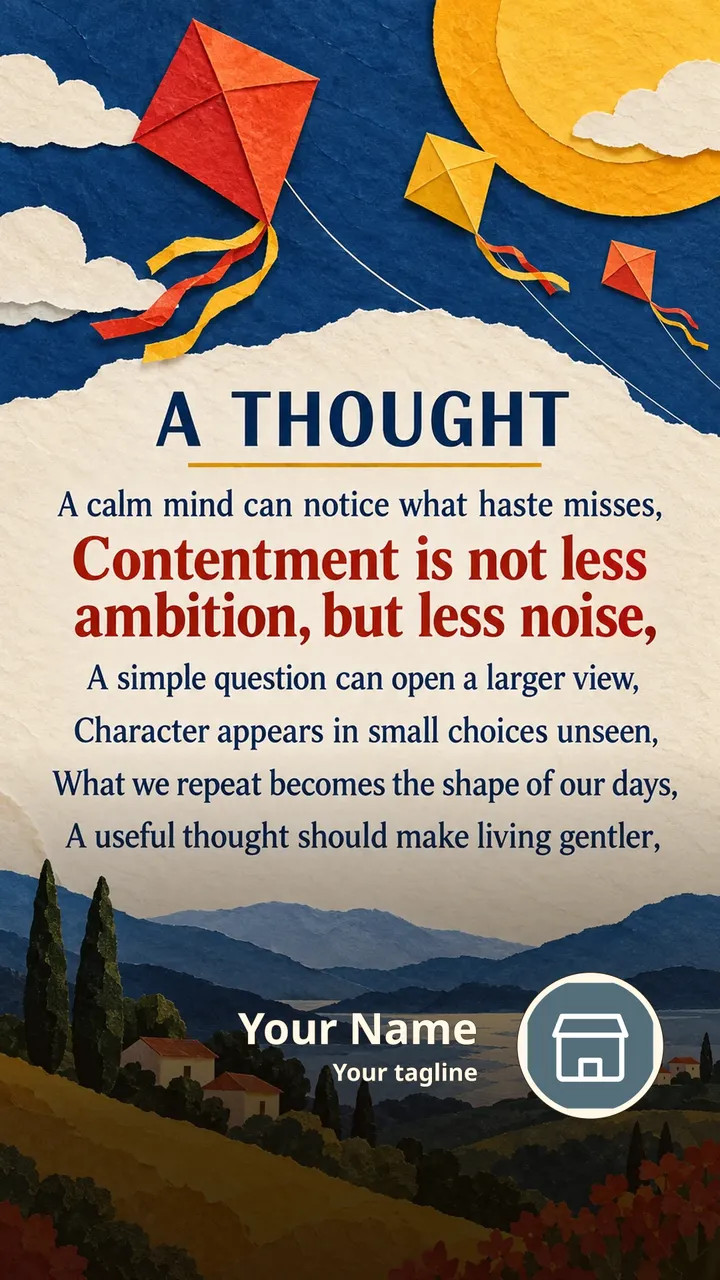 A THOUGHT - A calm mind can notice what haste misses, - Contentment - Quote Image, Lotus, Nature