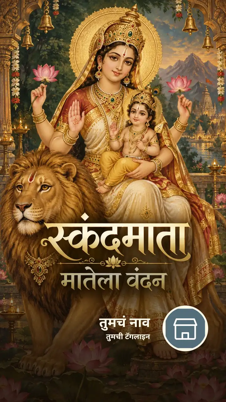 स्कंदमाता मातेला वंदन - Bhakti Image, फुलं, कमळ, दुर्गा