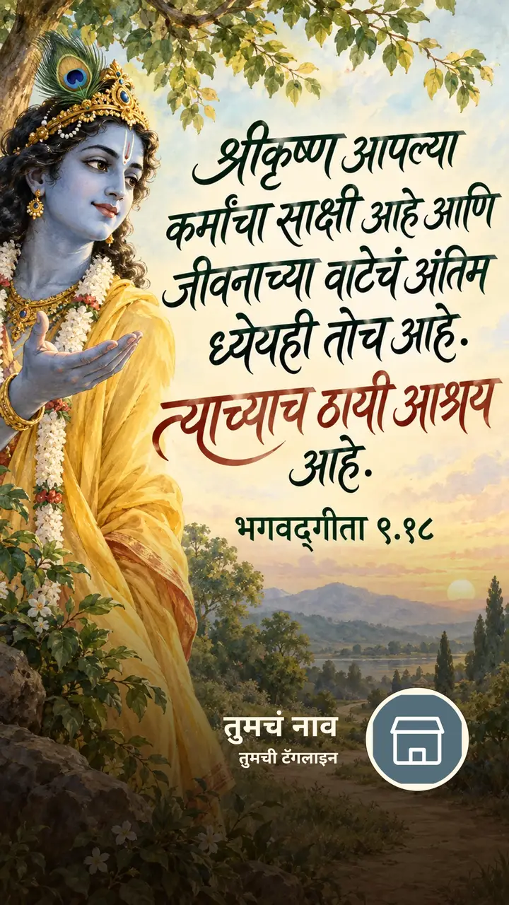 श्रीकृष्ण आपल्या कर्मांचा साक्षी आहे आणि - Bhakti Image, कृष्ण