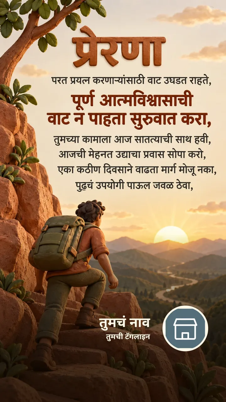 प्रेरणा - परत प्रयत्न करणाऱ्यांसाठी वाट उघडत राहते, - पूर्ण - Motivation Image, निसर्ग, डोंगर