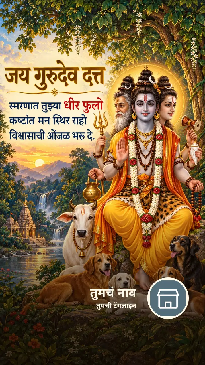 जय गुरुदेव दत्त - स्मरणात तुझ्या धीर फुलो - Bhakti Image, निसर्ग, दत्तगुरू