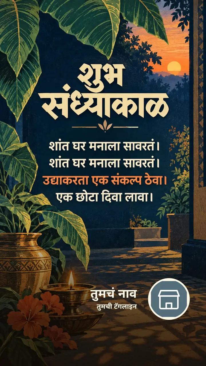 शुभ संध्याकाळ - शांत घर मनाला सावरतं। - शांत घर मनाला सावरतं। - Sandhyakal Image