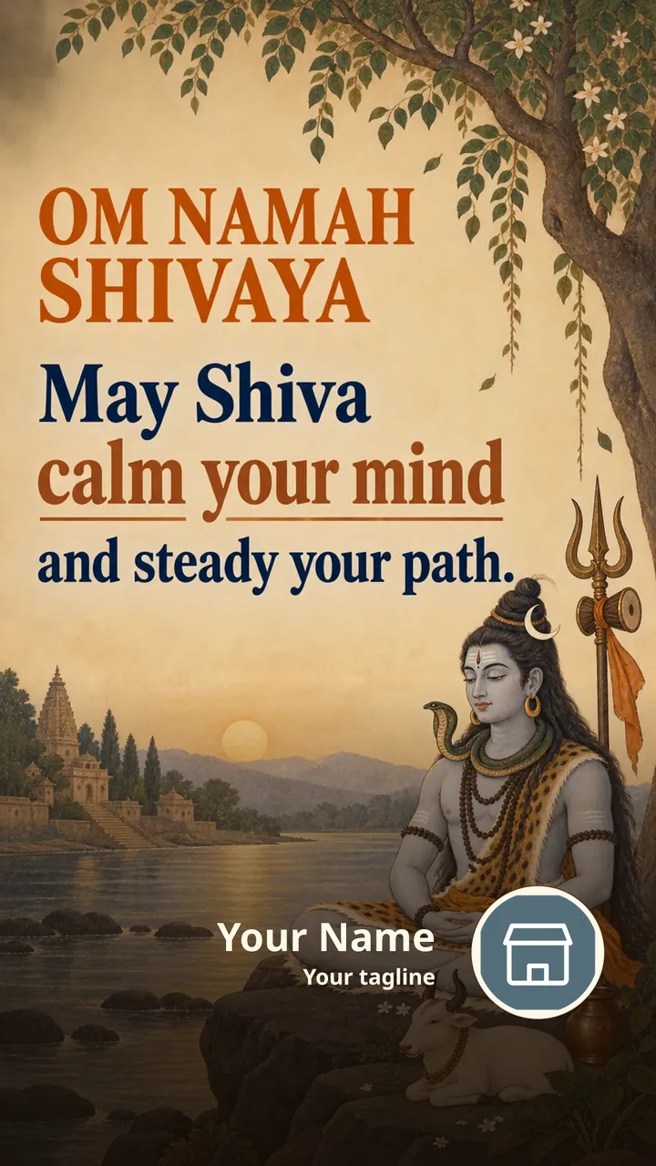 OM NAMAH SHIVAYA - May Shiva calm your mind - Devotional Image