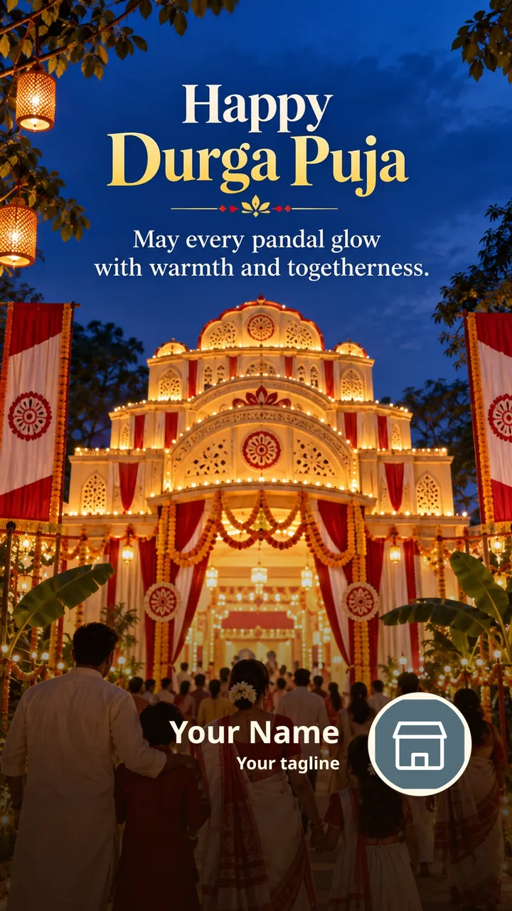 Happy Durga Puja - May every pandal glow - Festival Image, Flowers, Nature, Diya