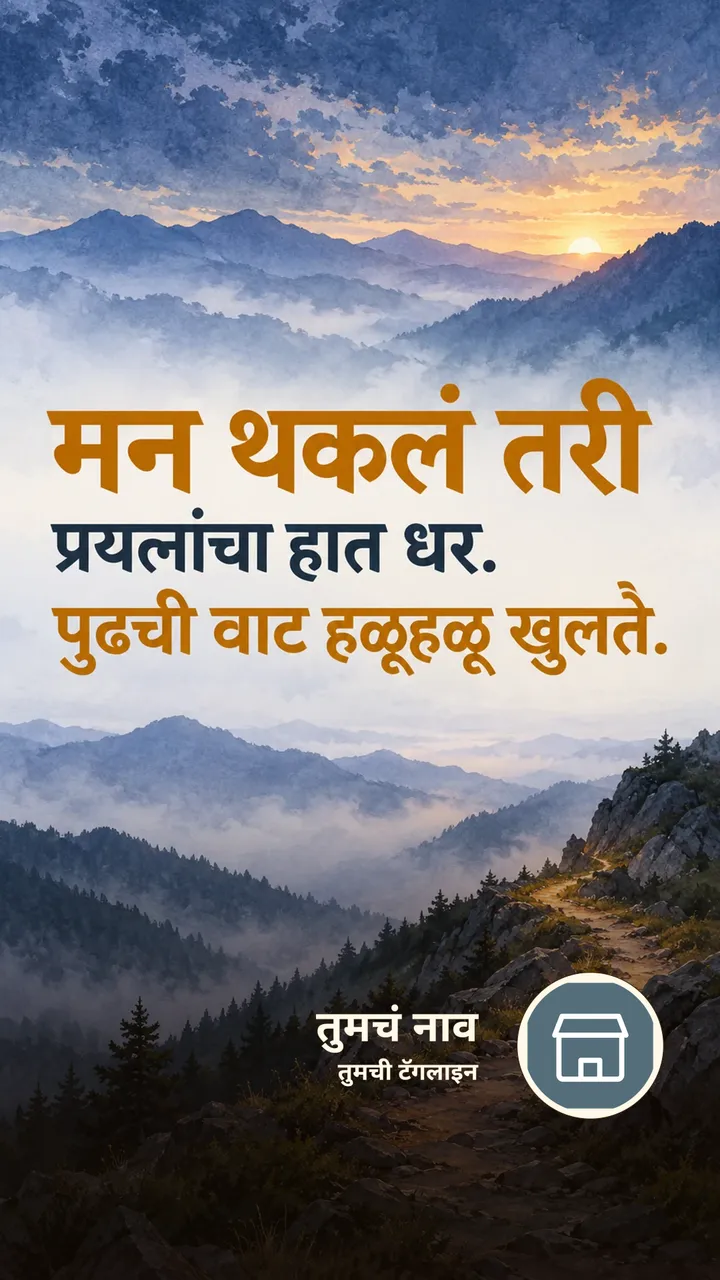 मन थकलं तरी - Motivation Image, डोंगर, आकाश