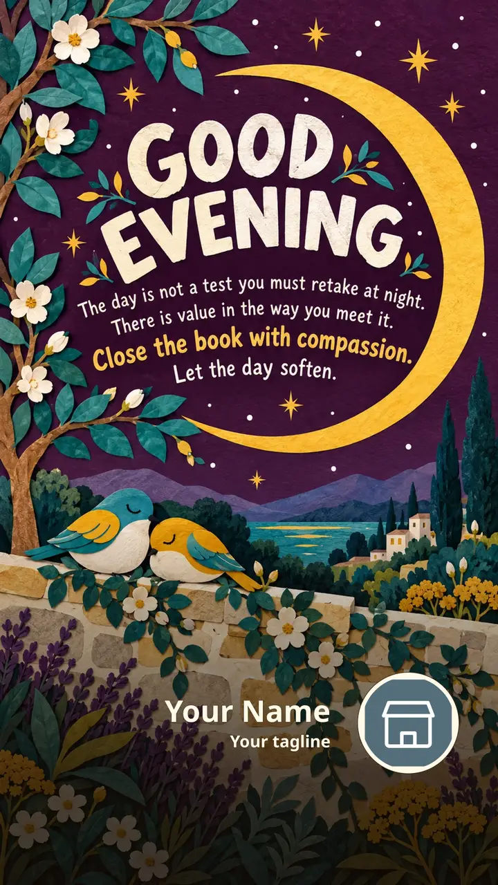 GOOD EVENING - The day is not a test you must retake at night. - Good Evening Image