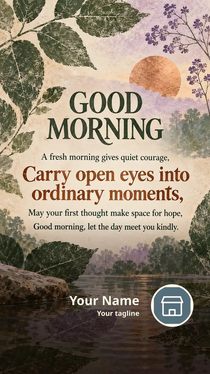 GOOD MORNING - A fresh morning gives quiet courage, - Carry open eyes - Good Morning Image, Flowers, Sunrise, Nature