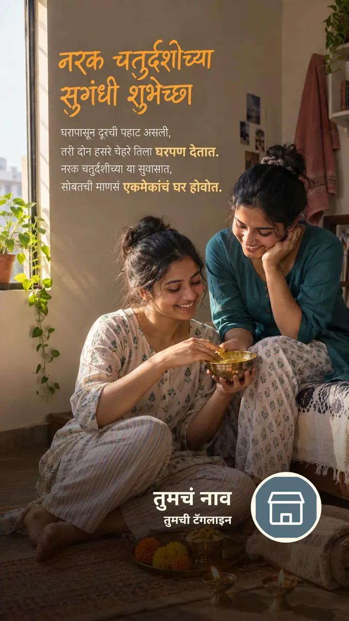 नरक चतुर्दशीच्या सुगंधी शुभेच्छा - Festival Image, फुलं, दिवा, मित्र