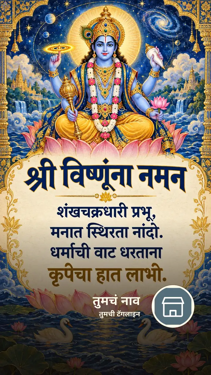 श्री विष्णूंना नमन - Bhakti Image, कमळ, नदी, विष्णू