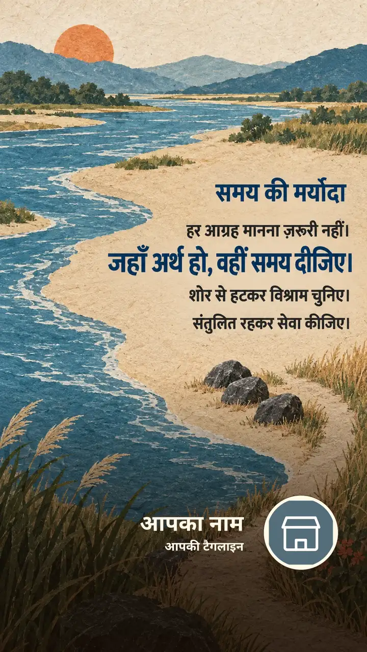 समय की मर्यादा - Suvichar Image, प्रकृति, नदी, आसमान
