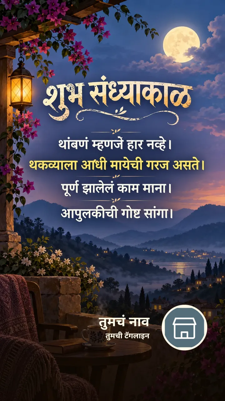 शुभ संध्याकाळ - थांबणं म्हणजे हार नव्हे। - थकव्याला आधी मायेची गरज - Sandhyakal Image