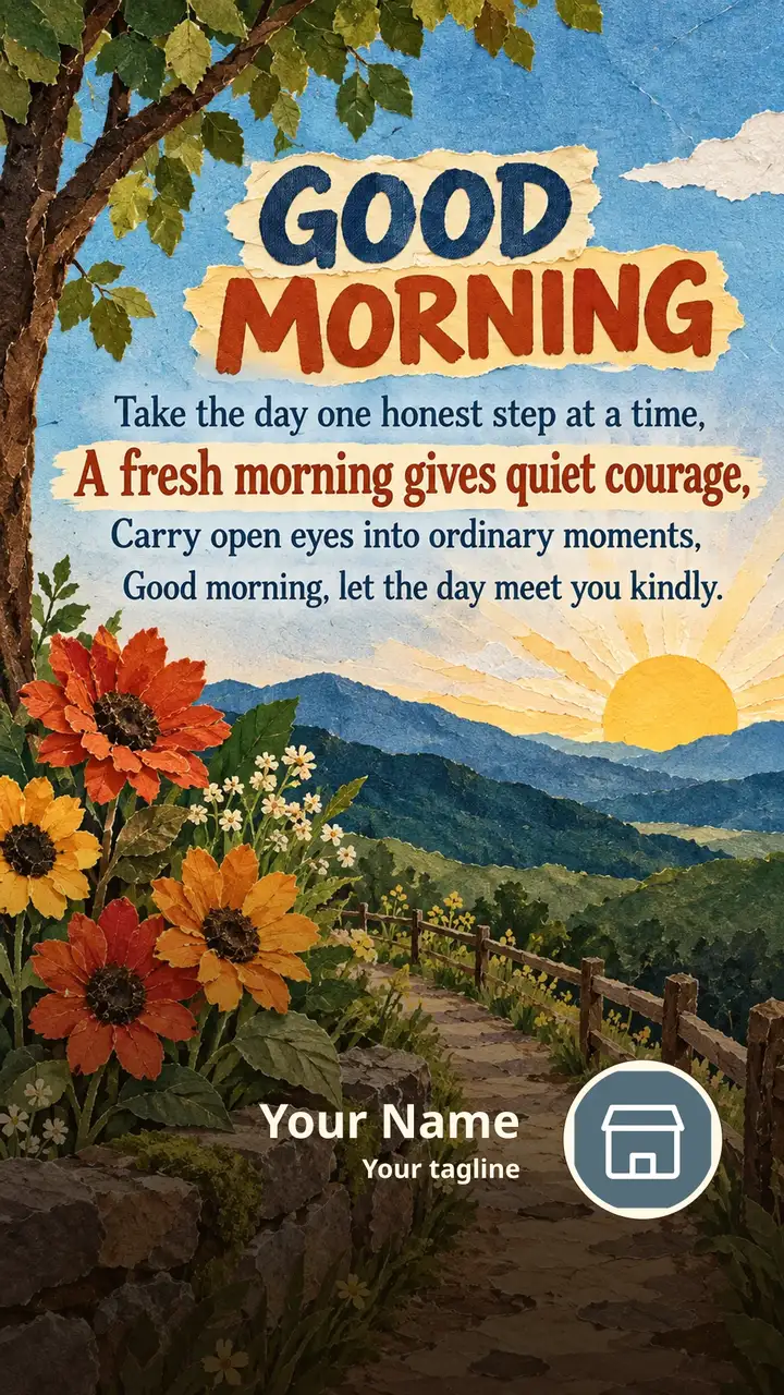 GOOD MORNING - Take the day one honest step at a time, - Good Morning Image, Flowers, Sunrise, Nature