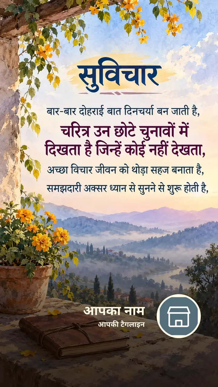 सुविचार - बार-बार दोहराई बात दिनचर्या बन जाती है, - चरित्र उन छोटे - Suvichar Image, कमल, प्रकृति