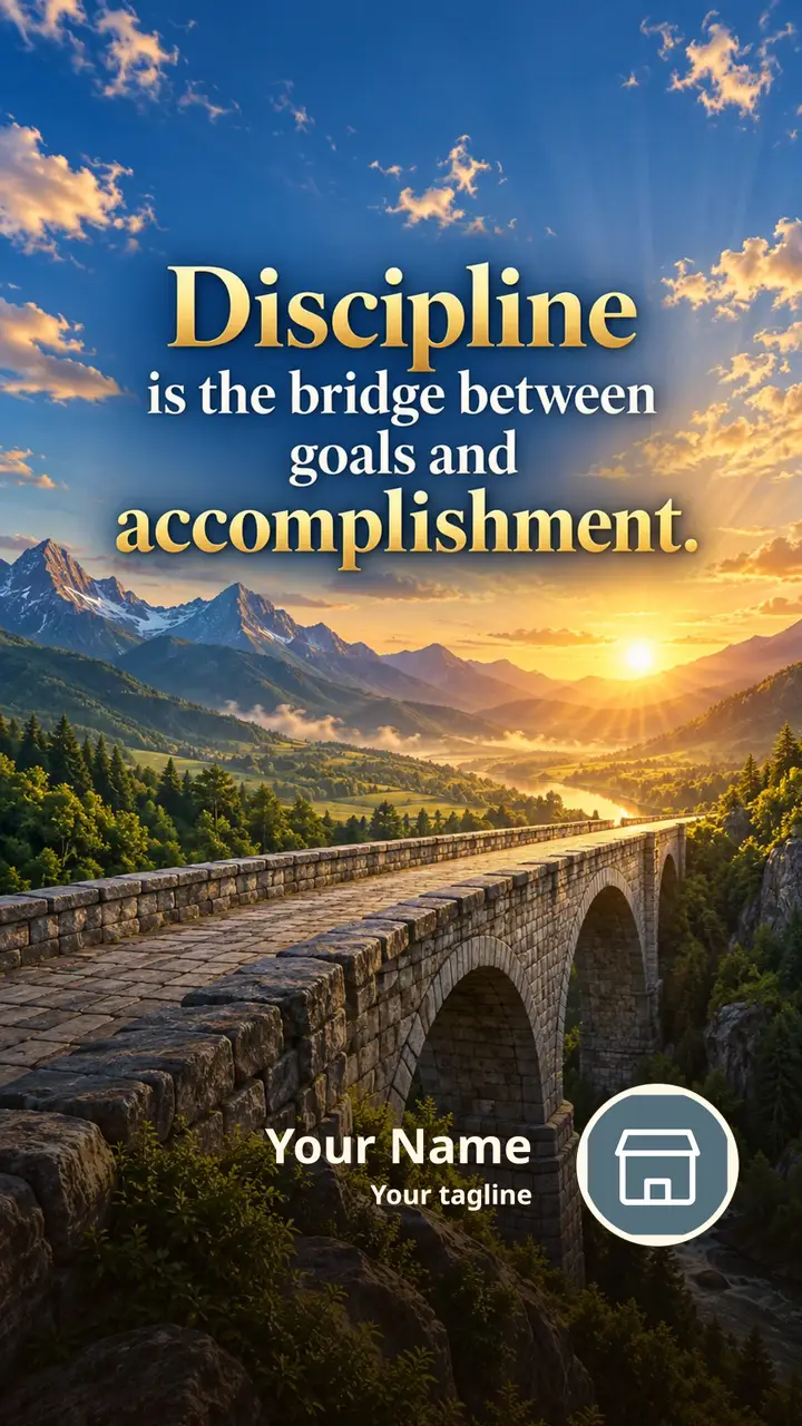 Discipline - Motivational Image, Nature, Mountains, River