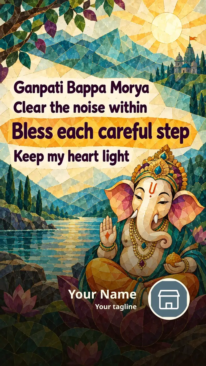 Ganpati Bappa Morya - Devotional Image, Lotus, Nature, Ganesha