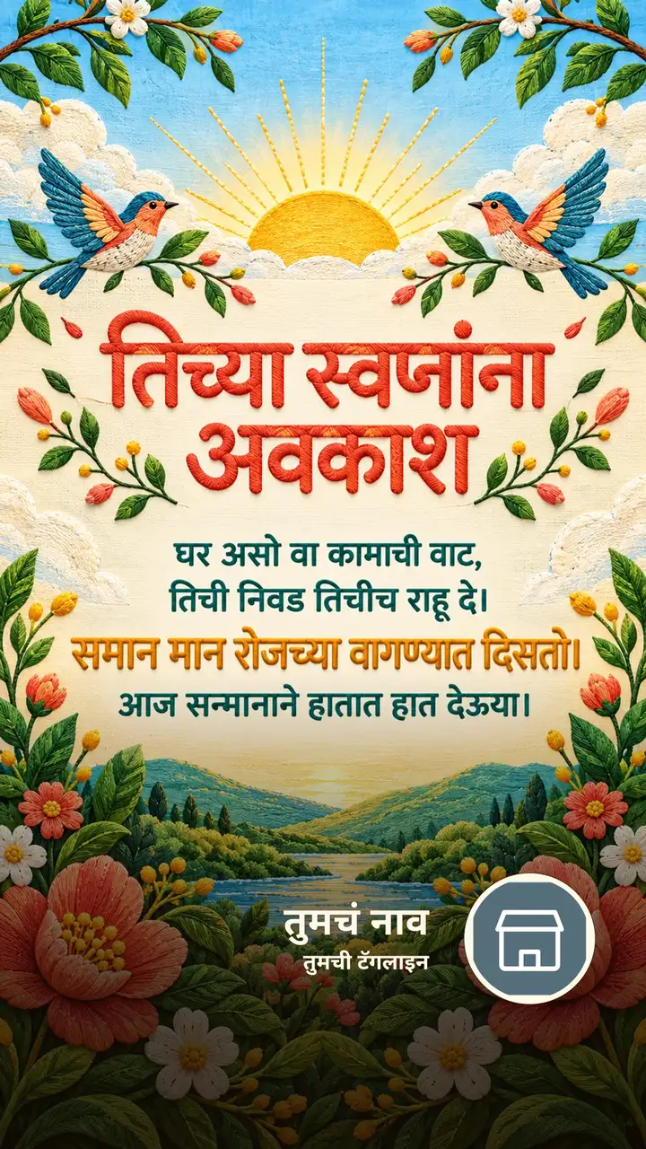 तिच्या स्वप्नांना अवकाश - Festival Image, फुलं, निसर्ग, पक्षी